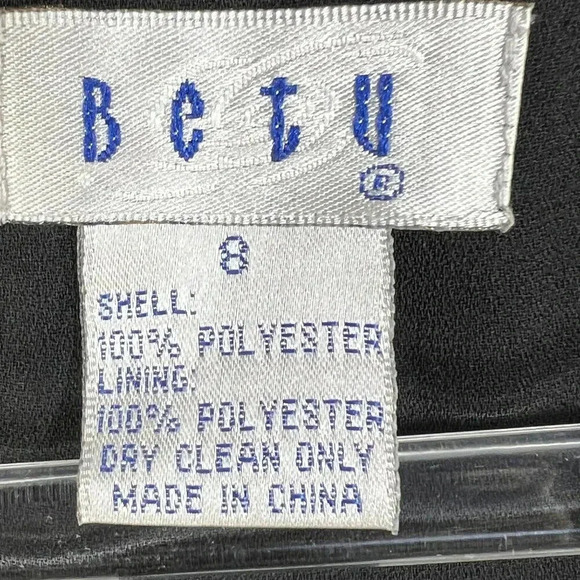 VTG Betu NWT Womens Black 2 Piece Embroidered Blazer 6 Tank Top 8 Career Wear - Picture 14 of 16